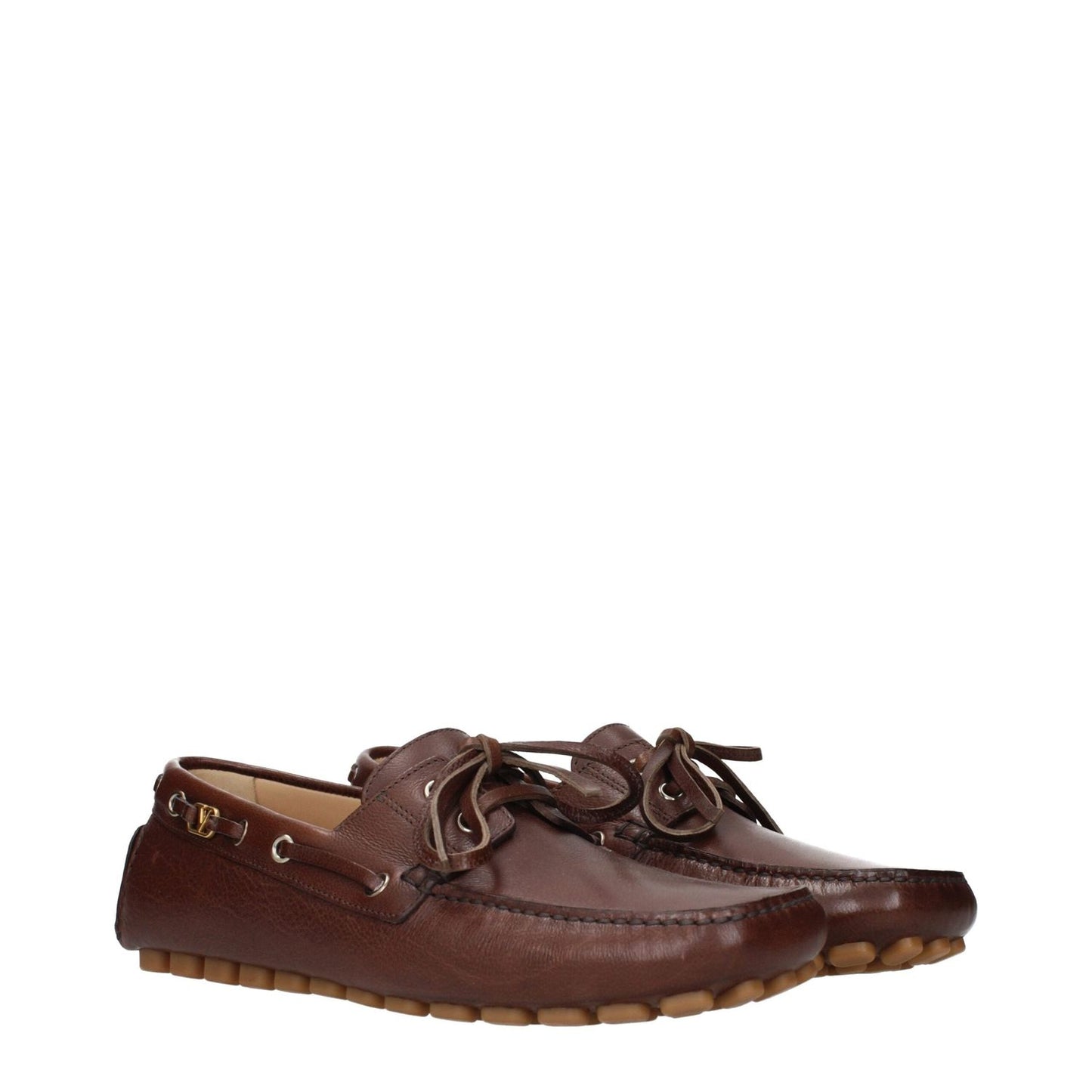 Valentino Garavani Brown Leather Slip-On Loafers VA-15269058412809-EU40/US7