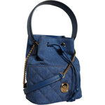Versace Versace Blue Quilted Denim Leather Crossbody Shoulder Bag BAG1602 1728,Blue,CO60% VI40%,Crossbody Bags - Women - Bags,Material: VL100%,New with tags,Versace,Women