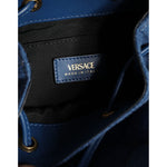 Versace Versace Blue Quilted Denim Leather Crossbody Shoulder Bag BAG1602 1728,Blue,CO60% VI40%,Crossbody Bags - Women - Bags,Material: VL100%,New with tags,Versace,Women