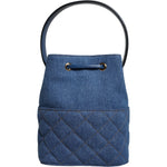 Versace Versace Blue Quilted Denim Leather Crossbody Shoulder Bag BAG1602 1728,Blue,CO60% VI40%,Crossbody Bags - Women - Bags,Material: VL100%,New with tags,Versace,Women
