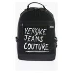 Versace Versace JEANS COUTURE Canvas Backpack with Printed Contrasting Logo VEP518609GD 1728,74866327712,Backpacks - Men - Bags,Bags,Black,Men,Men - Bags,New with tags,Versace