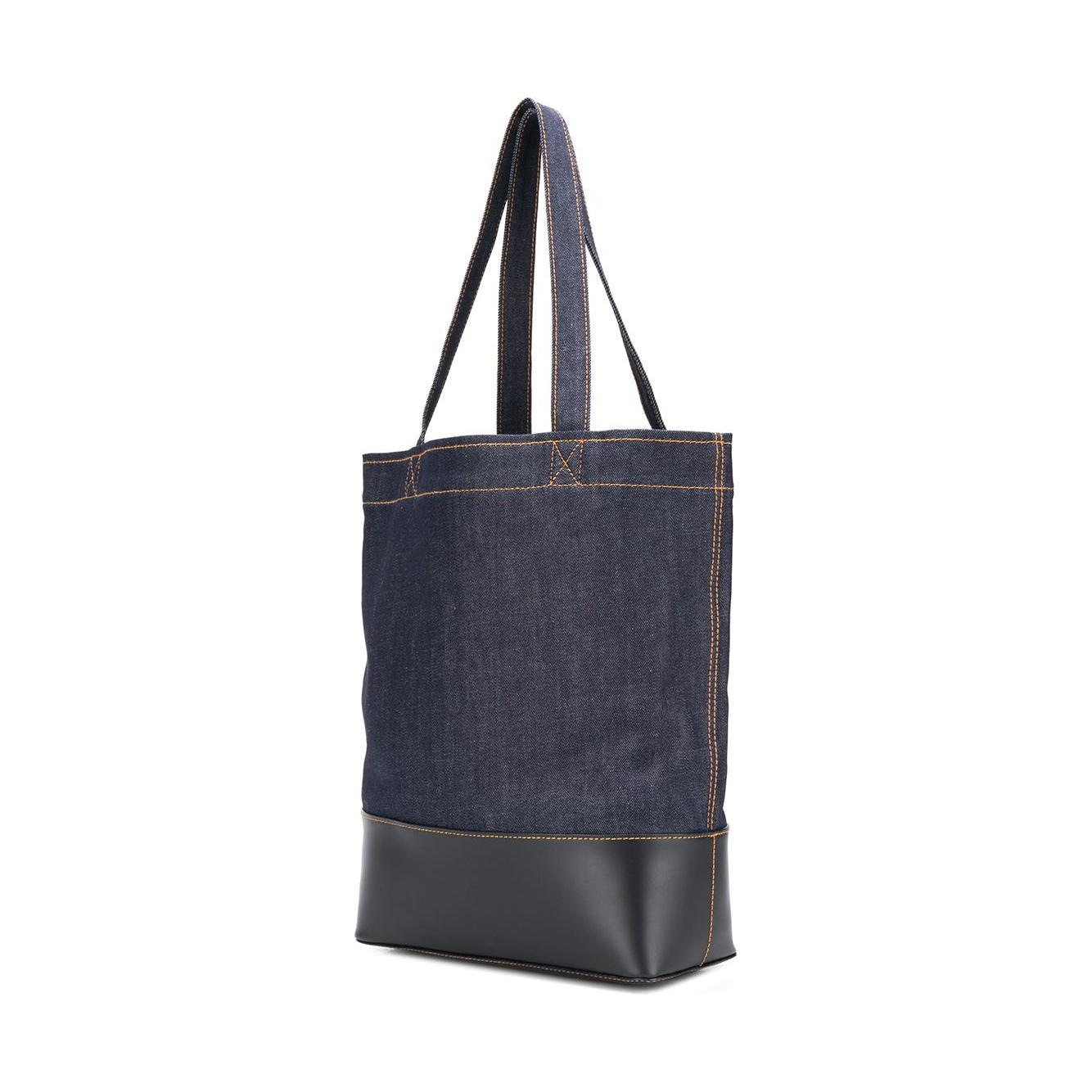 A.P.C. logo print denim tote
