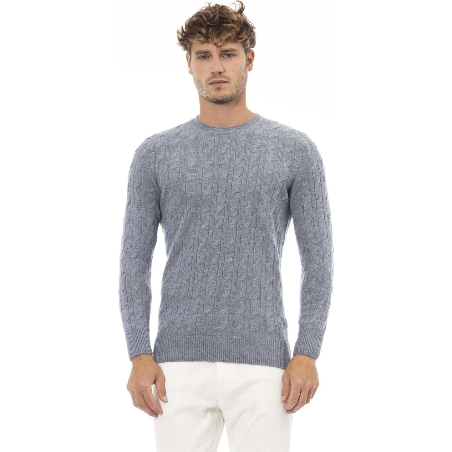 Alpha Studio Sweaters Sweaters Alpha Studio Light Slate Gray