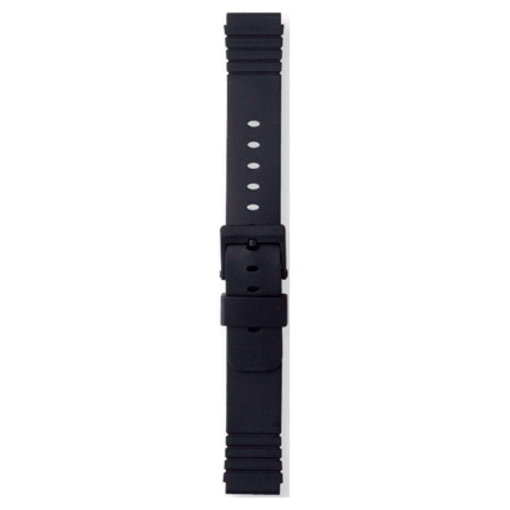 Black leather Morellato watch strap from Italy, model A01U2876198019MO20, featuring a durable clasp and multiple sizing holes.