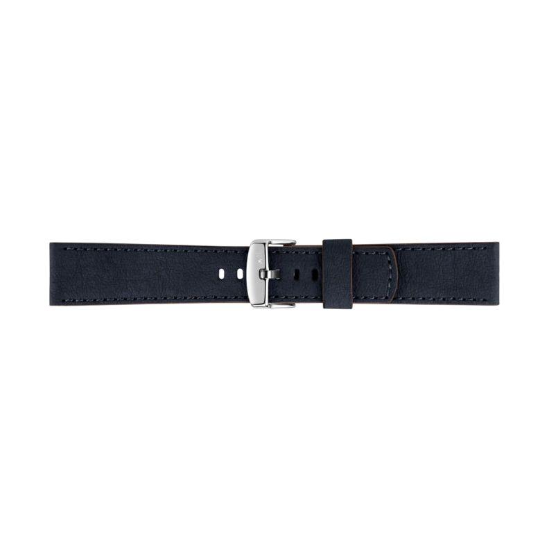 Morellato A01X5480D35061CR22 leather watch strap in black, made in Italy, featuring stainless steel buckle. Ideal for luxury timepieces.