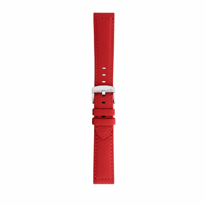Morellato red leather watch strap, model A01X5761D82083CR24, made in Italy.
