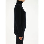 Allude Black Roll-Neck Cashmere Sweater WOMAN KNITWEAR ALLUDE White Smoke