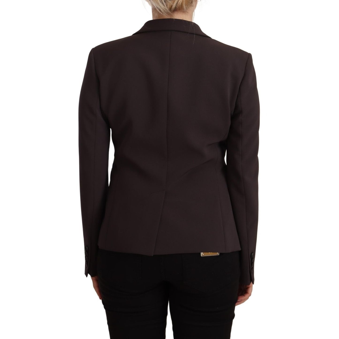 F.IT Brown Long Sleeve Single Breasted Women Jacket Blazer