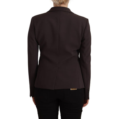 F.IT Brown Long Sleeve Single Breasted Women Jacket Blazer