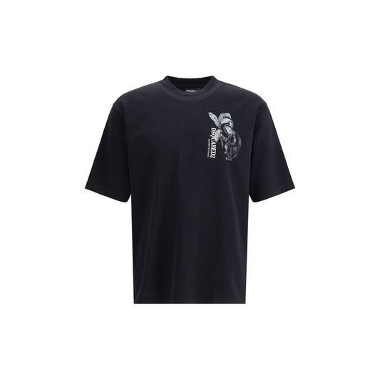 Dsquared² Black Cotton T-Shirt 1728,72470364320,Black,Clothing,Dsquared²,L,M,Men,New with tags,S,T-Shirts - Clothing,T-Shirts - T-Shirts - Clothing,XXL