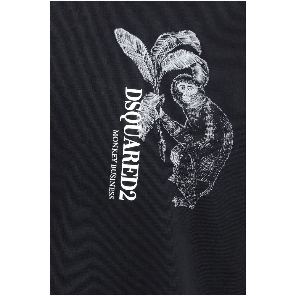Dsquared² Black Cotton T-Shirt 1728,72470364320,Black,Clothing,Dsquared²,L,M,Men,New with tags,S,T-Shirts - Clothing,T-Shirts - T-Shirts - Clothing,XXL