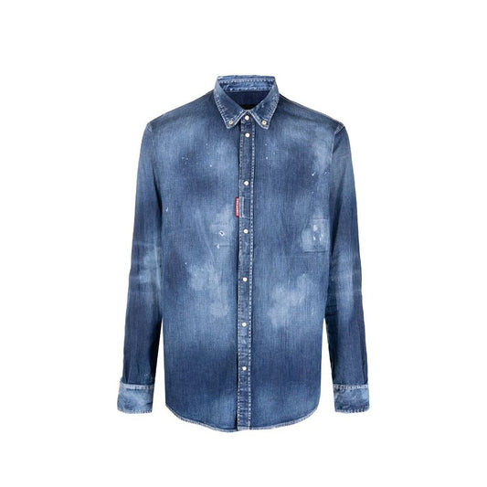 Dsquared² Blue Denim Shirt 1728,75611013280,Blue,Clothing,Denim - Shirts - Clothing,Dsquared²,IT52 | XL,Men,New with tags,Shirts - Clothing