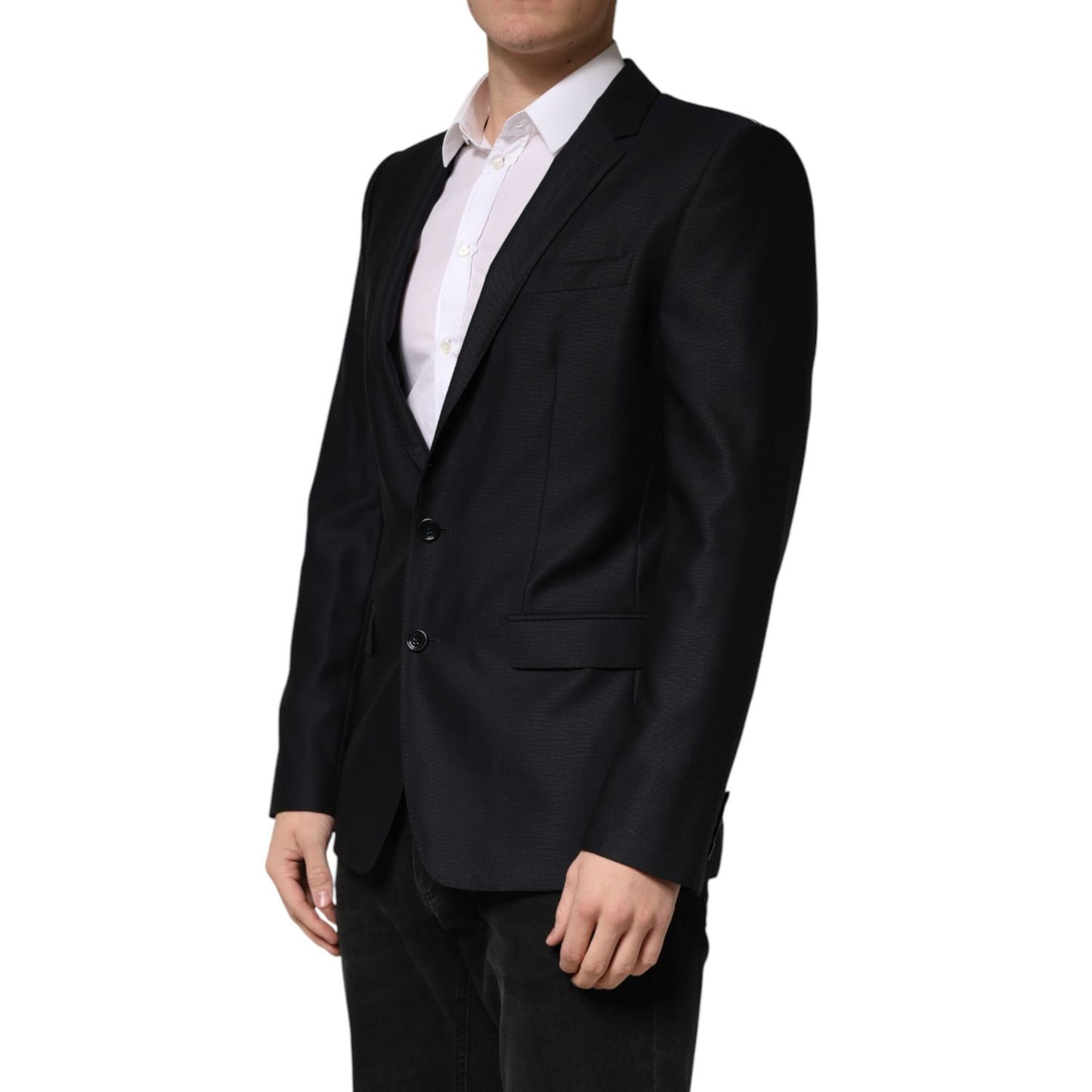 Dolce & Gabbana Black MARTINI Single Breasted Jacket Blazer