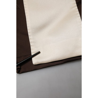 Dolce & Gabbana Brown Cream Lounge Belted Bathrobe Jacket