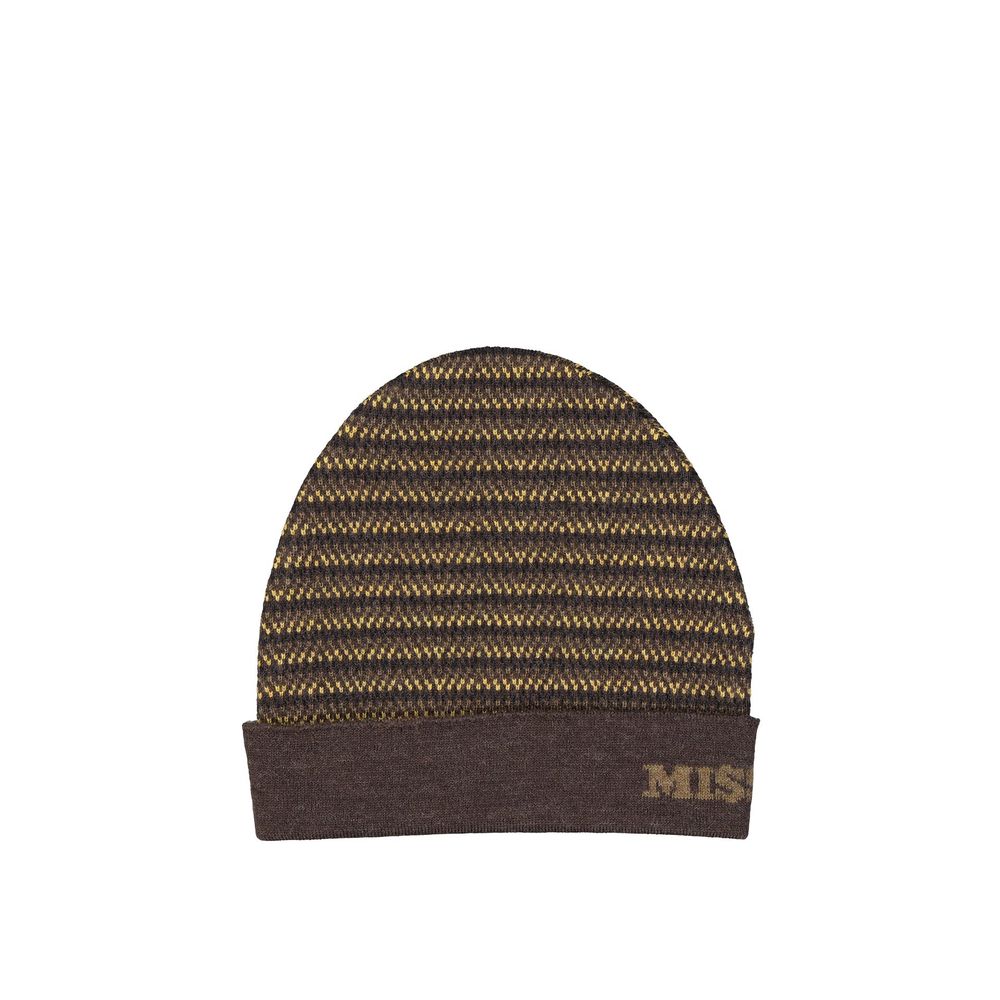 Missoni Brown Wool Beanie 1728,75611013280,Accessories,Beanie - Hats - Accessories,Brown,Hats - Accessories,Men,Missoni,New with tags,UNI