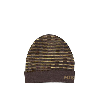Missoni Brown Wool Beanie 1728,75611013280,Accessories,Beanie - Hats - Accessories,Brown,Hats - Accessories,Men,Missoni,New with tags,UNI