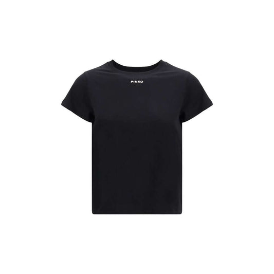 PINKO Black Cotton T-Shirt 1728,72470364320,Black,Clothing,L,M,New with tags,PINKO,S,T-Shirts - Clothing,T-Shirts - T-Shirts - Clothing,Women,XS