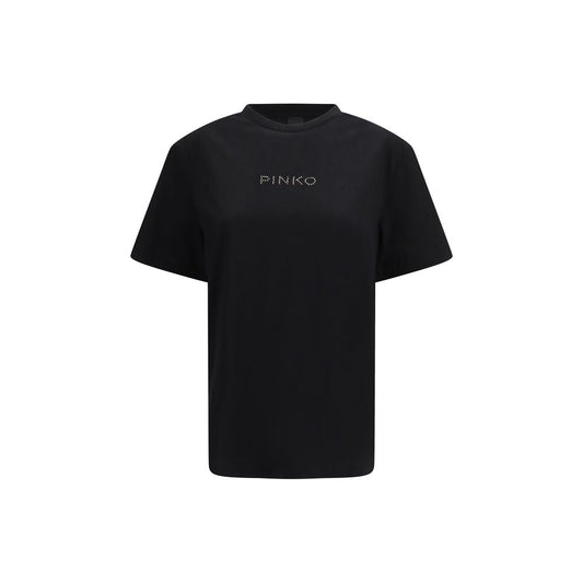 PINKO Black Cotton T-Shirt 1728,72470364320,Black,Clothing,L,M,New with tags,PINKO,S,T-Shirts - Clothing,T-Shirts - T-Shirts - Clothing,Women,XS