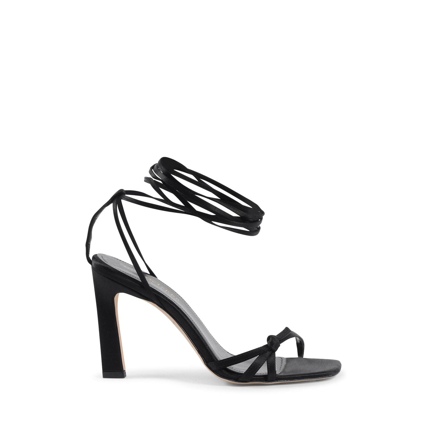Dee Ocleppo Black Satin Strap-On Sandals