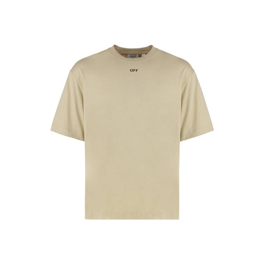 Off-White Beige Cotton T-Shirt1728,75611013280,Beige,Clothing,L,M,Men,New with tags,Off-White,T-Shirts - Clothing,T-Shirts - T-Shirts - Clothing,XL,XS