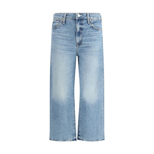 Mother Denim Blue Cotton Straight-Leg Jeans