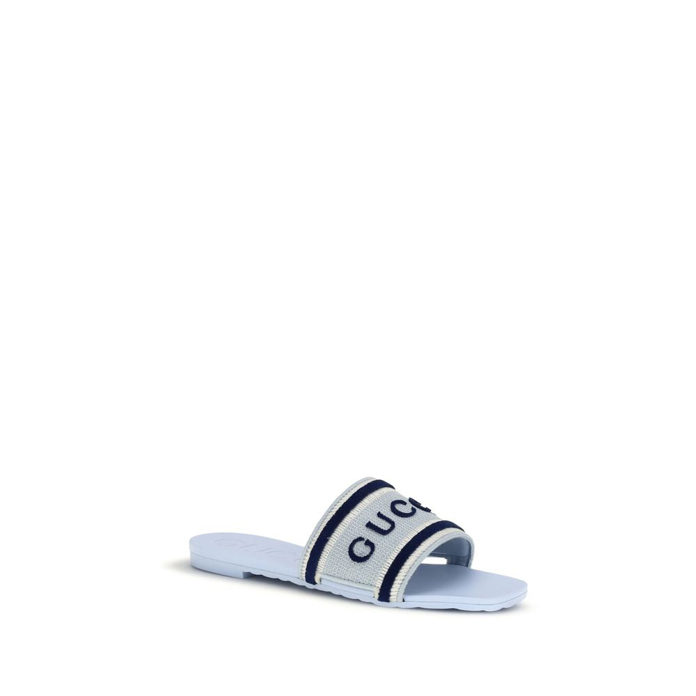 Gucci Blue Cotton Sandals1728,72470364320,Blue,EU36.5/US6.5,EU36/US6,EU37/US7,EU38.5/US8.5,EU39/US9,EU40/US10,Gucci,New with tags,Sandals - Shoes,Shoes,Women