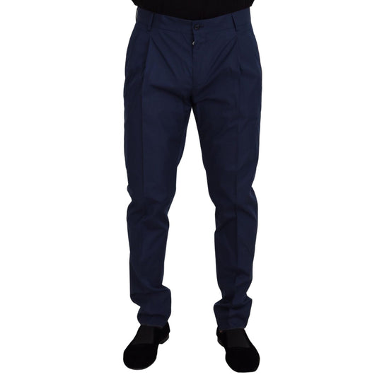Dolce & Gabbana Blue Cotton Dress Pants