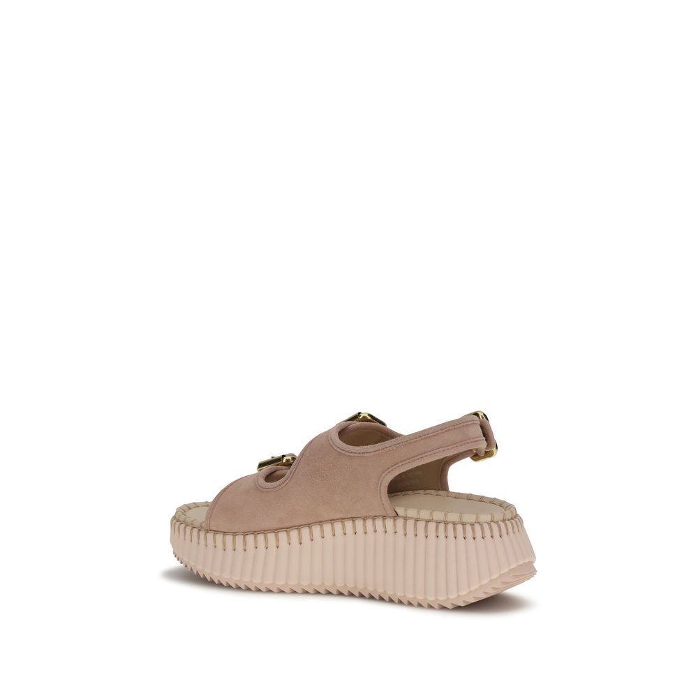 Chloé Multicolor Calf Leather Bos Taurus Platform Sandals