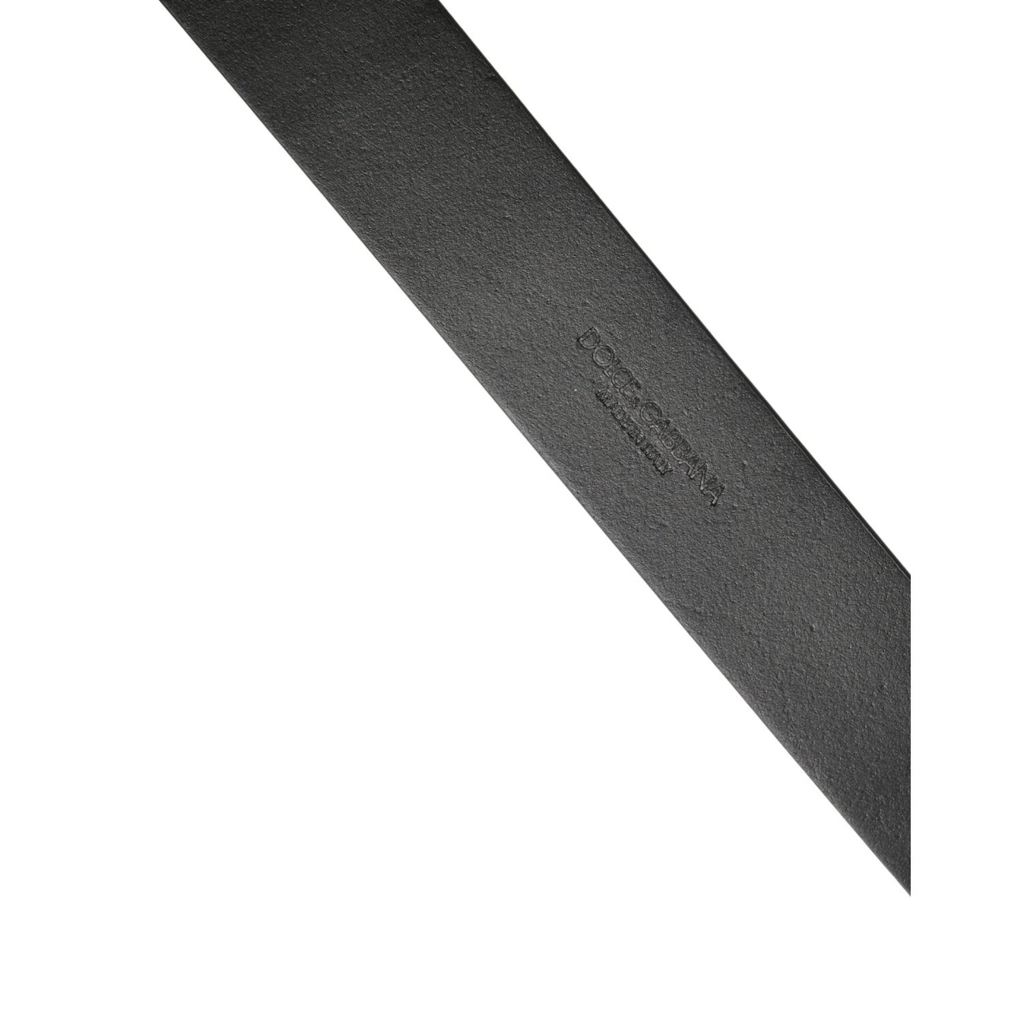 Dolce & Gabbana Black Calf Leather Silver Metal Buckle Belt