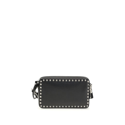 Valentino Garavani Black Calf Leather Bos Taurus Shoulder Bag 1728,72470364320,Bags,Black,Men,New with tags,Shoulder Bags - Bags,Valentino Garavani