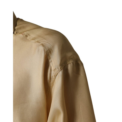 Dolce & Gabbana Yellow Silk Button Down Men Oversize Shirt