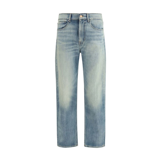 7FOR Blue Cotton Relaxed Fit Jeans 1728,72470364320,7FOR,Blue,Clothing,Jeans Denim - Clothing,Men,New with tags,Relaxed Fit Jeans - Jeans Denim - Clothing,W29,W30,W31,W32,W33