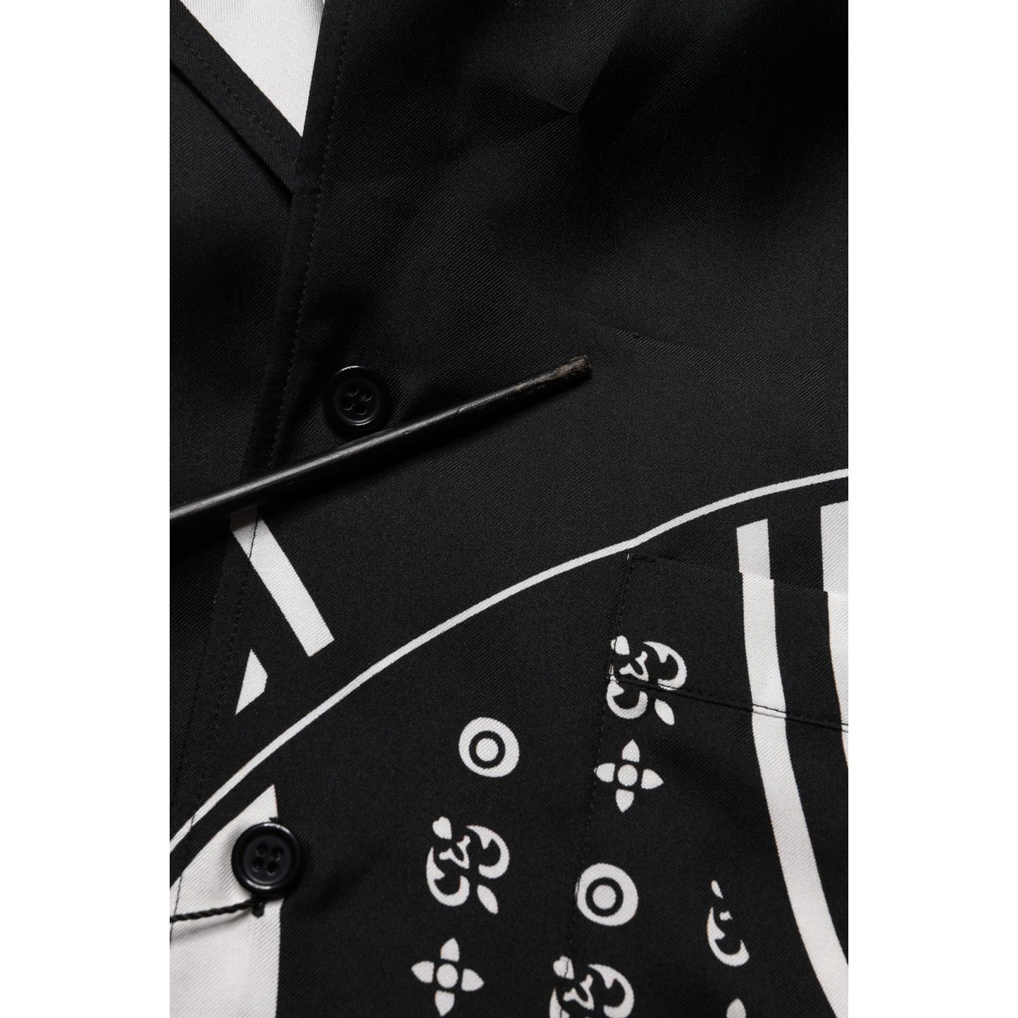 Dolce & Gabbana Black Silk Logo Print Short Sleeves Shirt