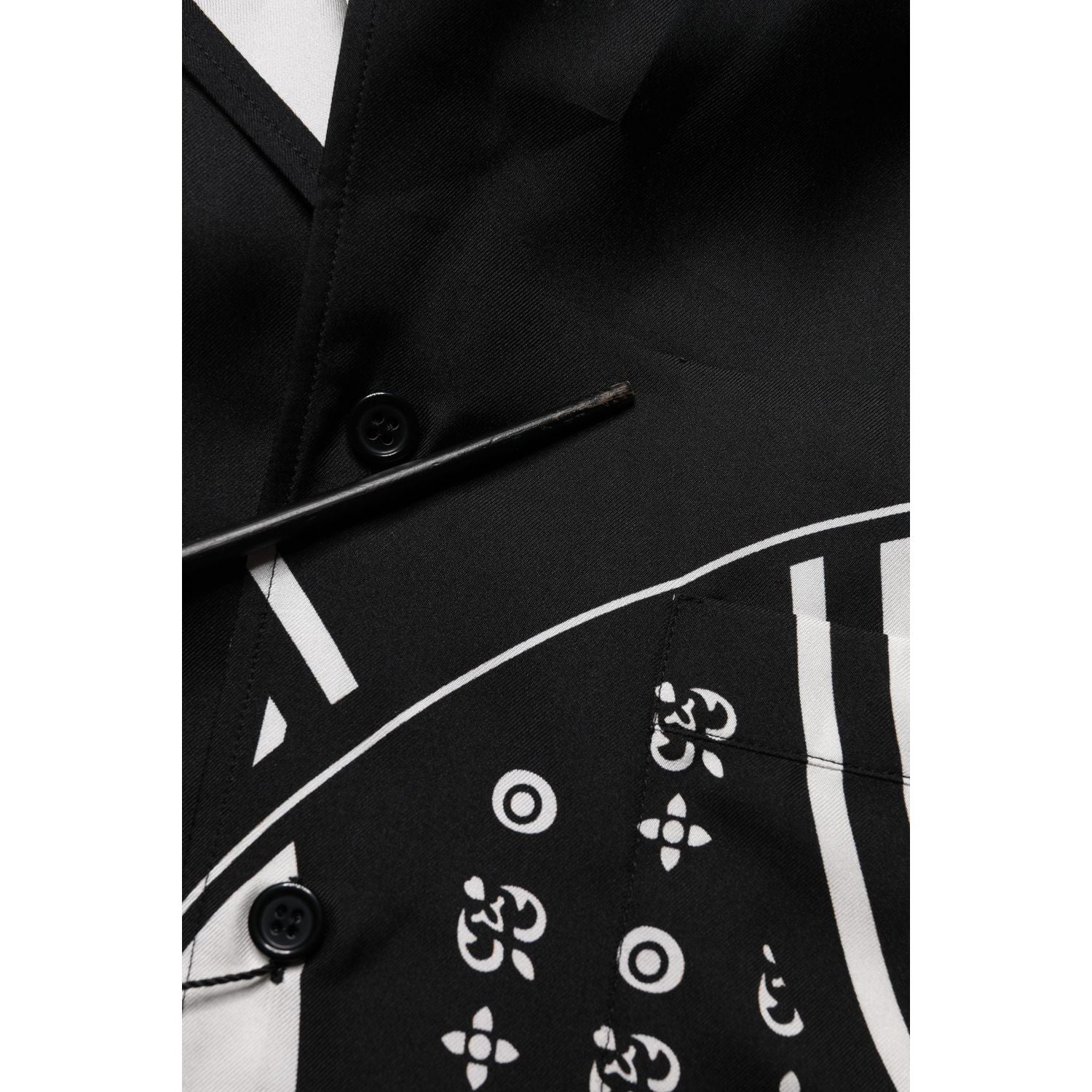 Dolce & Gabbana Black Silk Logo Print Short Sleeves Shirt