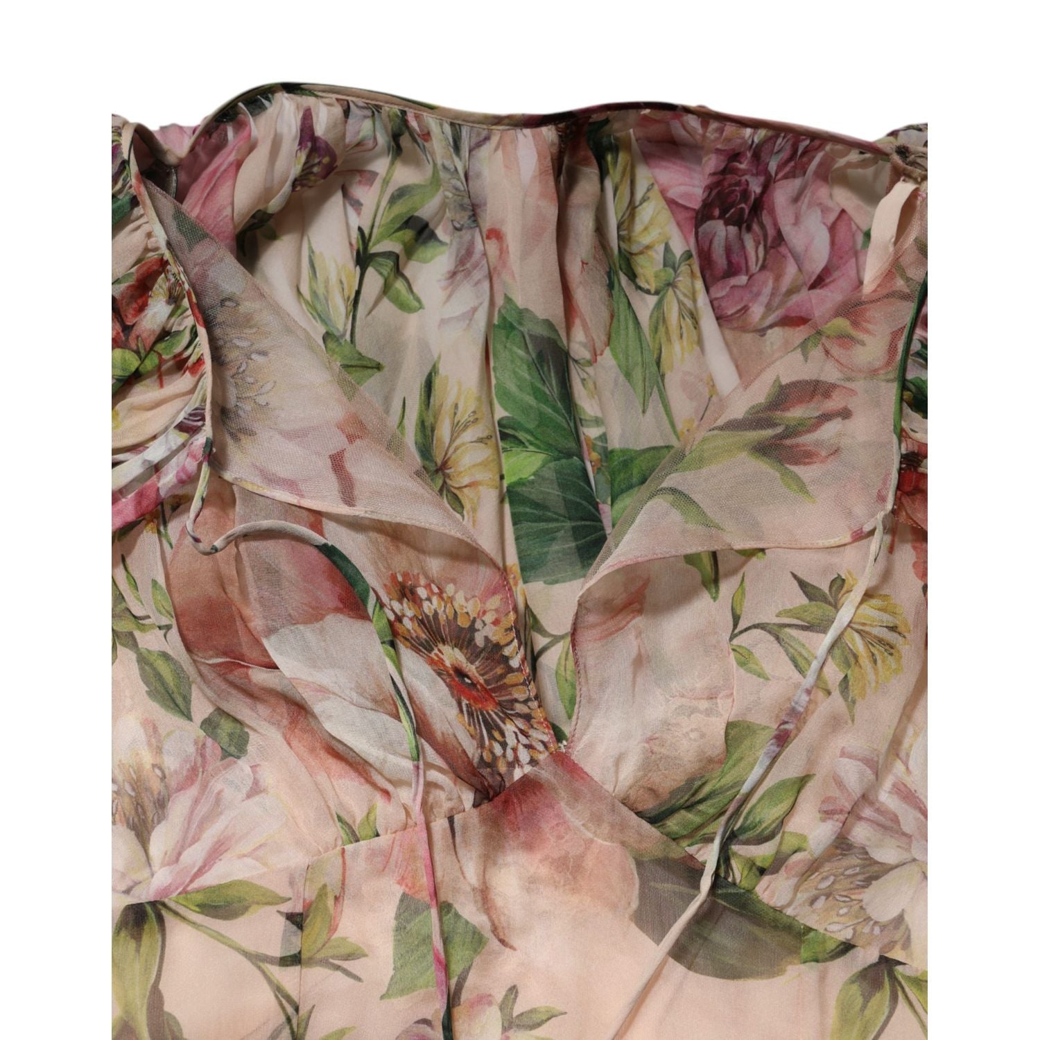 Dolce & Gabbana Multicolor Floral Silk Layered Maxi Dress