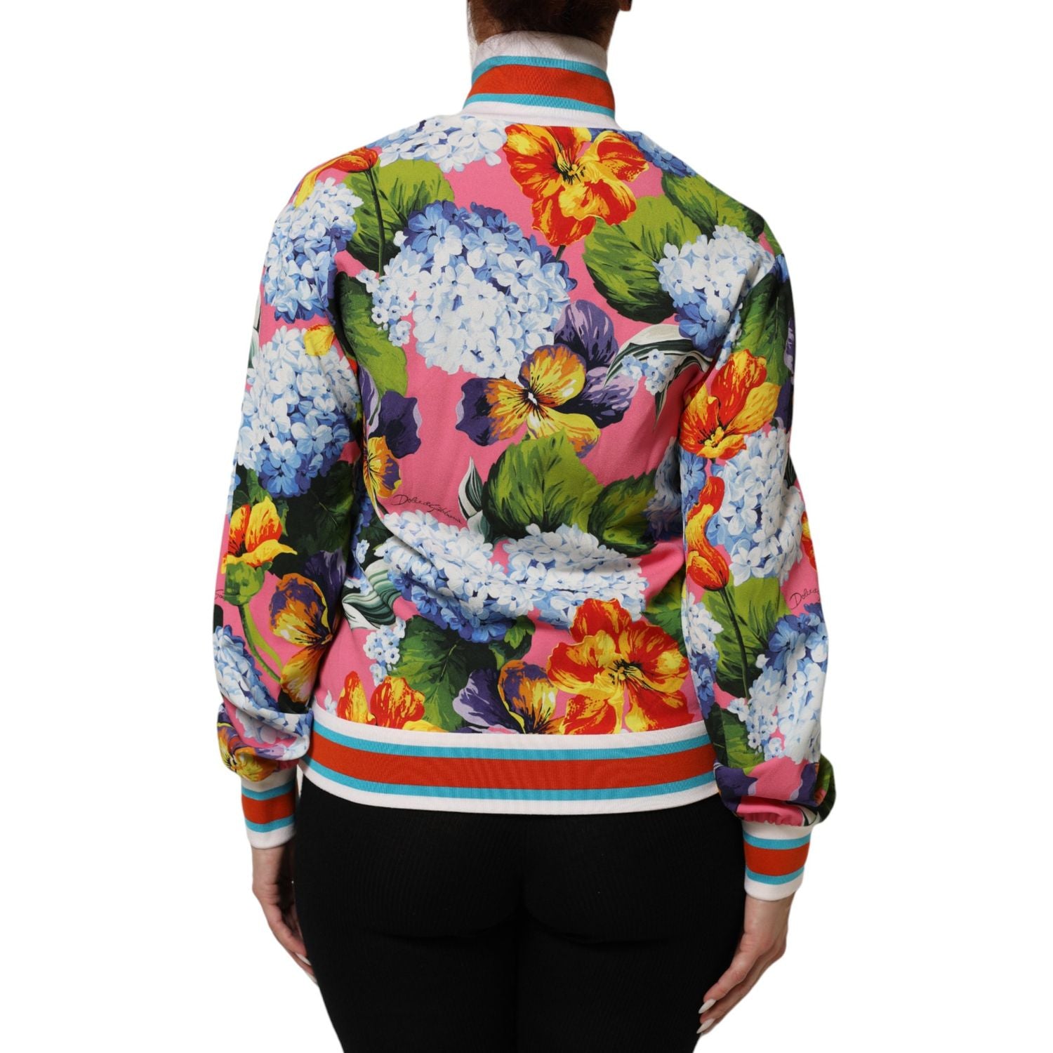 Dolce & Gabbana Multicolor Floral Print Zip Cardigan Jacket