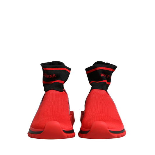 Dolce & Gabbana Red Black Sorrento Socks Sneakers Shoes
