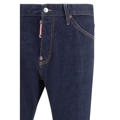 Dsquared² Blue Cotton Straight-Leg Jeans