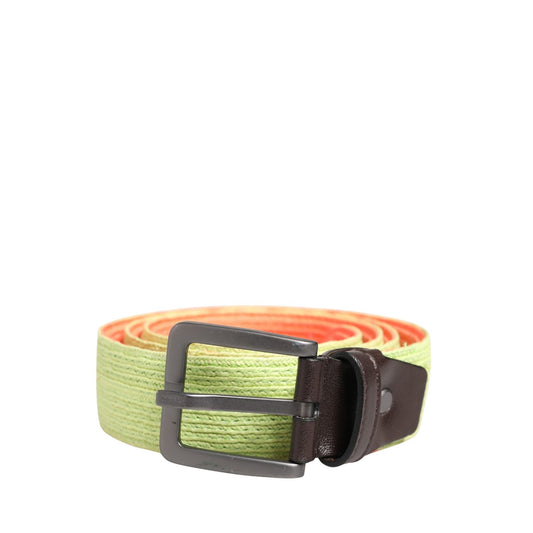 Malo Green Orange Braided Metal Buckle Waist Cintura Belt