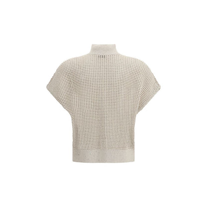 Brunello Cucinelli Beige Cotton Cardigan