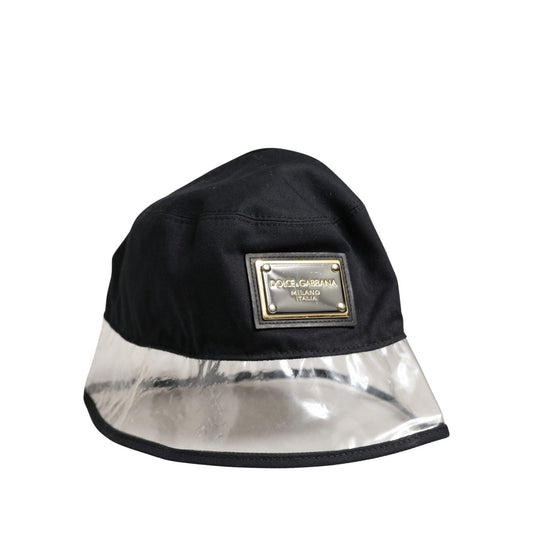 Dolce & Gabbana Black Cotton Plastic Fisherman Bucket Capello Hat