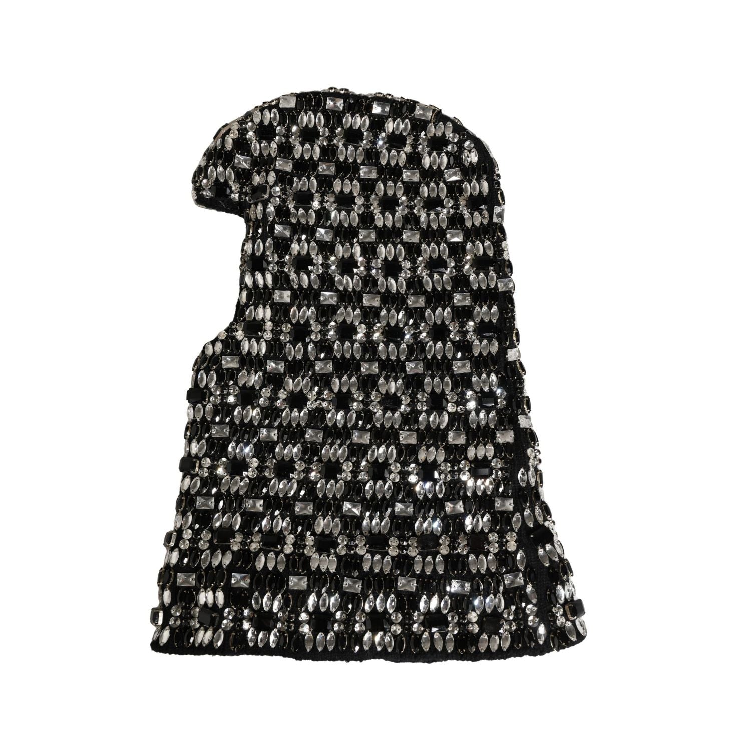 Dolce & Gabbana Black Wool Crystal Embellished Balaclava Hat