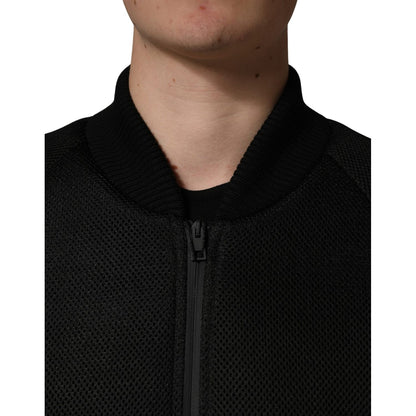 Dolce & Gabbana Men Black Nylon Full Zip Bomber Jacket