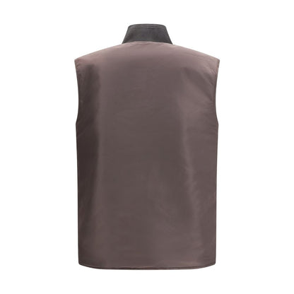 Diesel Brown Polyamide Sleeveless Jacket