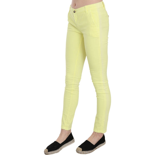 PINKO Chic Yellow Low Waist Skinny Casual Trousers PINKO Pale Goldenrod