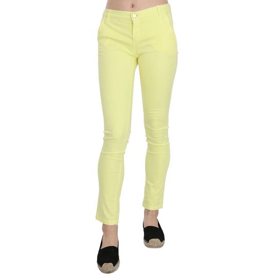 PINKO Chic Yellow Low Waist Skinny Casual Trousers PINKO Pale Goldenrod