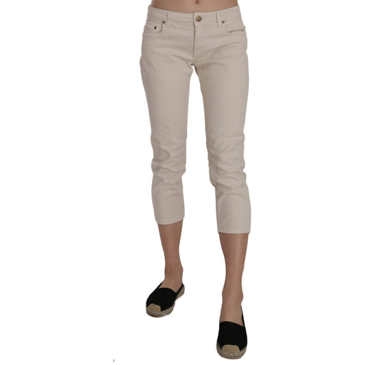 Dondup Beige Low Waist Skinny Cropped Capri Pants Jeans & Pants Dondup Rosy Brown