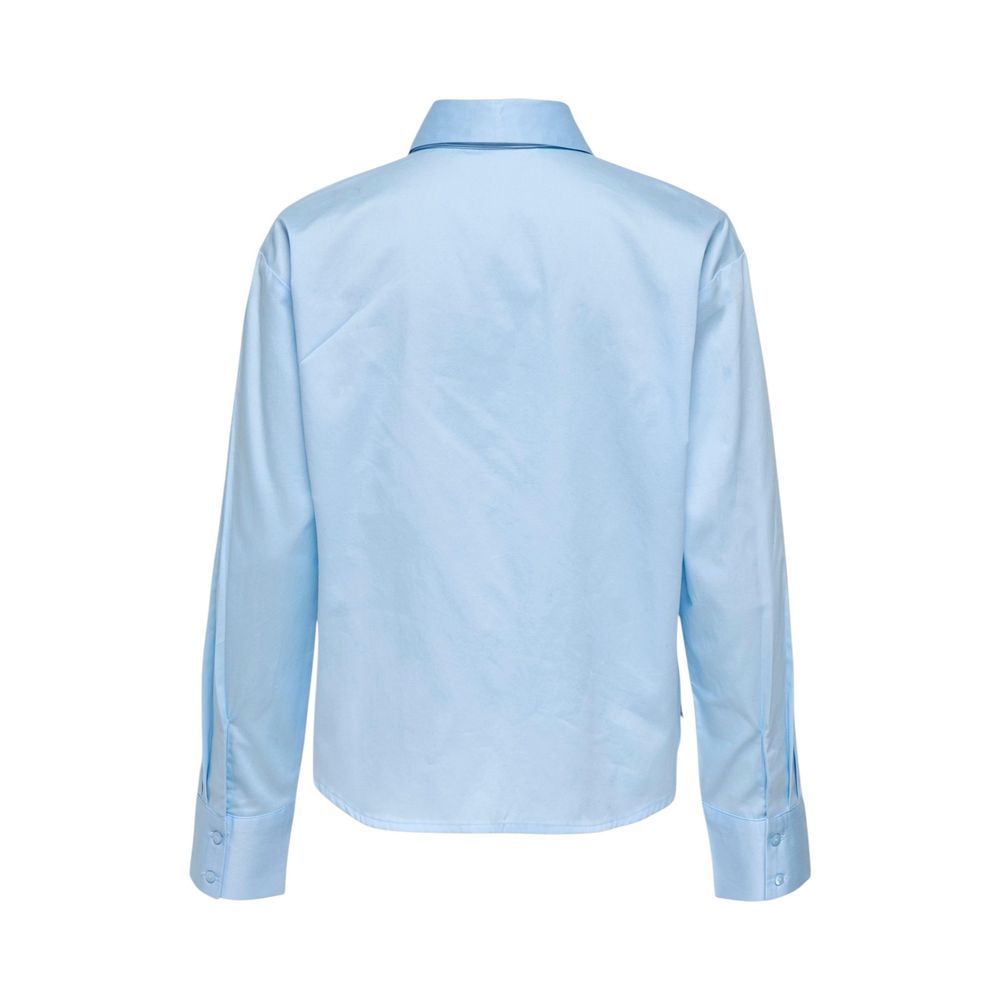 Jacqueline De Yong Blue Cotton Blouse