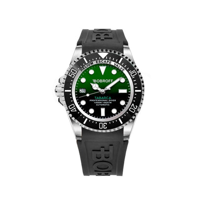 Bobroff Black Rubber Sport Watch