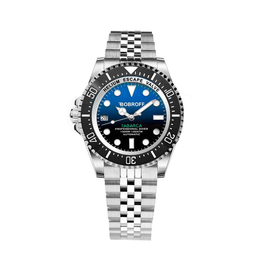 Bobroff Silver Stainless Steel Sport Watch